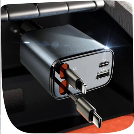 Uttrekkbar billader [biltilbehørsadapter] Lader, et must for lading under reiser og bilturer