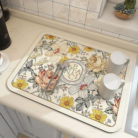 Superabsorberende Antislipp Stor Kjøkken Absorberende Avrenningsmatte Kaffe Oppvasktørke Matte Hurtig Tørk Baderom Avrenningsmatte Servisematte