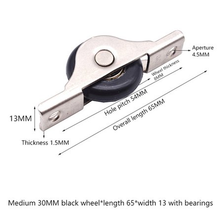 Mute Wheel Skydedør Hjul Skab Rille Bærende Træk