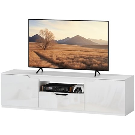 Rootz TV Lowboard - Media Console - Television Stand - High Gloss Finish - Passar TV -apparater upp till 65 " - 160 x 38 x 43 cm