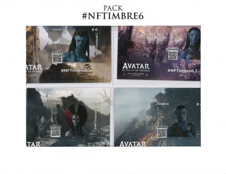 Frankrig - Avatar - 4 kryptofrimærker i pakke samt bonus NFT