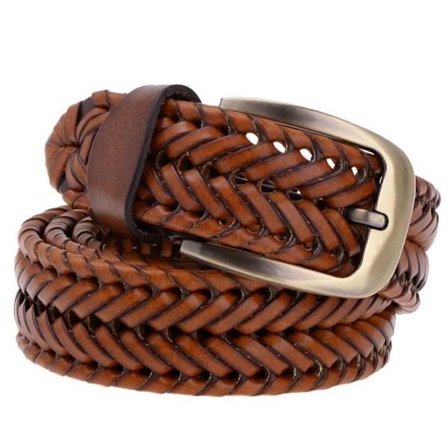 Flettet belte i brunt kuskinn for kvinner