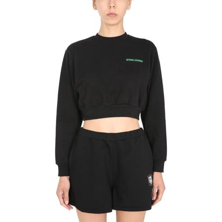 Opening Ceremony, Cropped Sweatshirt Zwart, Dames, Maat:S