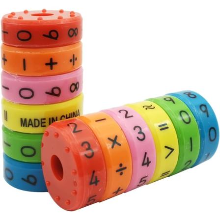 2 stk. Magnetiske Matematik Legetøj Tælle Kugleramme Tal Symboler Læringsværktøjer Byggeklodser Spil til Børn, Farve Tilfældig