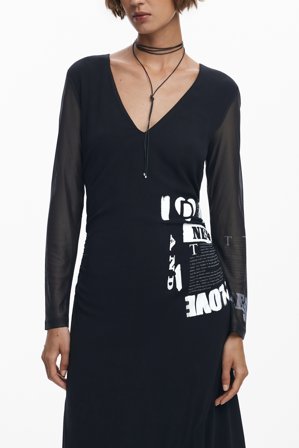 Desigual Abito Lungo Donna Nero