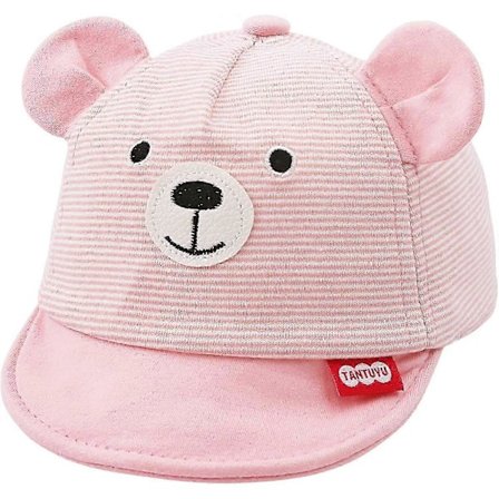 Baby söt baseballkeps björnrandig solhatt bomull baby mjuk hatt (rosa)