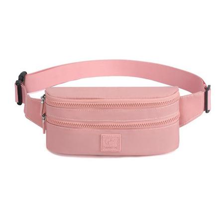 Vattentät Nylon Crossbody Väska Utomhussport Telefon Midjeväska Pink