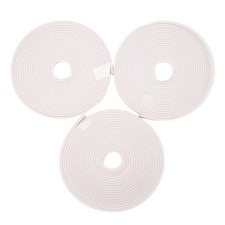 Selvklæbende Skum Vinduesdør Tætningsliste, 6 mm Bred x 3 Tyk, Stykker Hver, Hvid