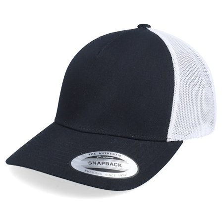 Yupoong - Black Czapka Z Daszkiem - Retro 2-Tone Black/White A-Frame Trucker @ Hatstore