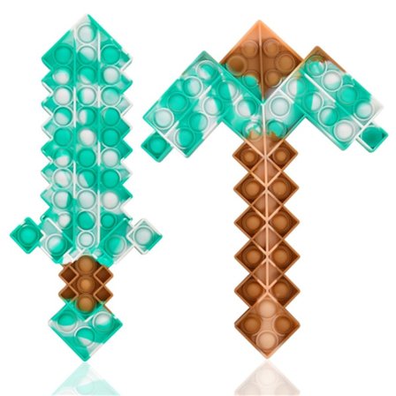 Minecraft rekvisitter til afspænding - 2-pak med sjove boblelegetøj