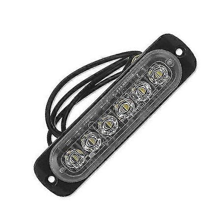 12V-24V 6LED Lys Blink Nød Bil Kjøretøy Varsel Strobe Blinkende Hvit