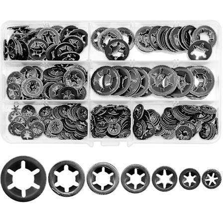 340 kpl Starlock-lukkolaattoja Lukkolaatta-sarja Laakerikiinnike M3 M4 M5 M6 M8 M10 M12 (7 kokoa)