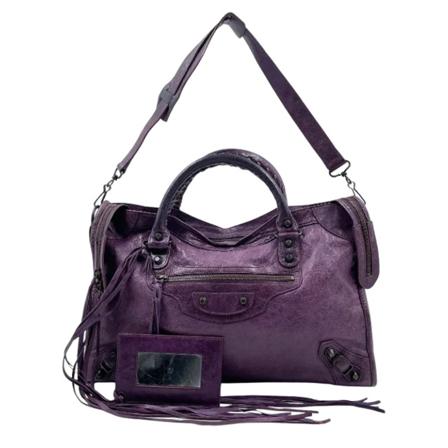 Balenciaga Vintage Pre-owned Leather balenciaga-Tass , Paars , unisex , Maat: ONE Size Vintage Tassen