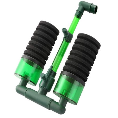 Dubbel Svamp Luftpumpfilter, Dubbel Svampfilter för Akvarium