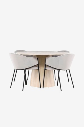 Venture Home - Lanzo matbord med Evelina matstol - Grå - Matgrupper - Från Homeroom