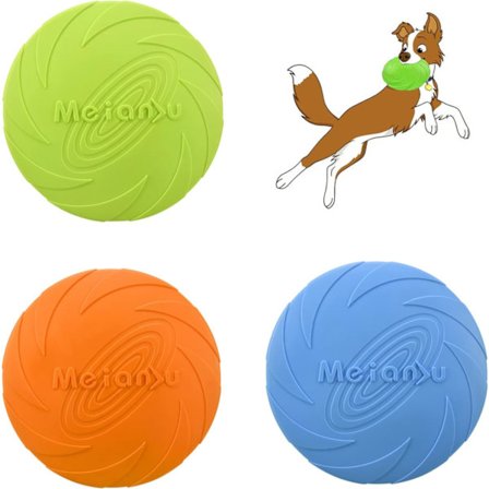 3-pack Hundfrisbees, Hundleksak Frisbee, Gummifrisbee, Hund D,ZQKLA