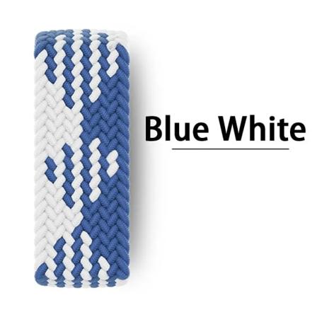 Flätad Solo Loop-rem för Apple Watch Band 45mm 44mm 41mm 40mm 42mm 38mm Nylon iwatch Series 9 8 7 5 SE 6 Ultra 49mm 40 Z-blue white XS