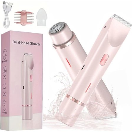 2-i-1 Elektrisk Damebarbermaskin og Bikin trimmer - Trådløs Våt og Tørr, Oppladbar Vanntett for Smertefri Hårfjerning på Ben, U