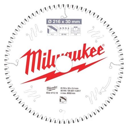 Milwaukee CSB MS Alu Sågklinga 216x2,4x30 mm, 80T, Såga