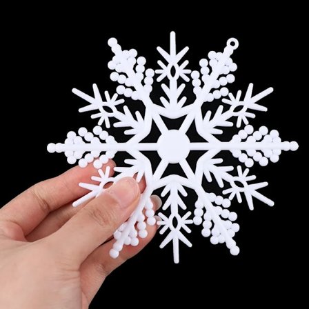 12 Petals Christmas Venue Plastic White Snowflake Flakes Decoration Snowflake Pendant