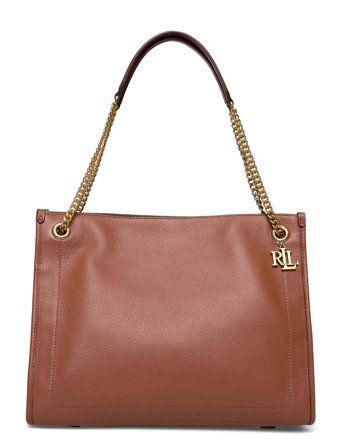 Lauren Ralph Lauren Pebbled Leather Large Bradley Tote Bag - Brown - ONE SIZE