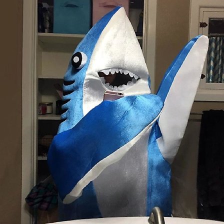 Halloween Jumpsuit Cosplay Kostym Shark Stage Kläder