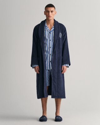 GANT - Crest morgenkåpe, unisex marine