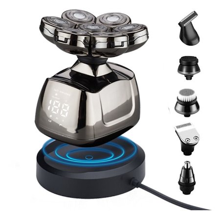 Ny elektrisk multifunktionel shaver med digitalt display til mænd, seks i én trådløs opladning