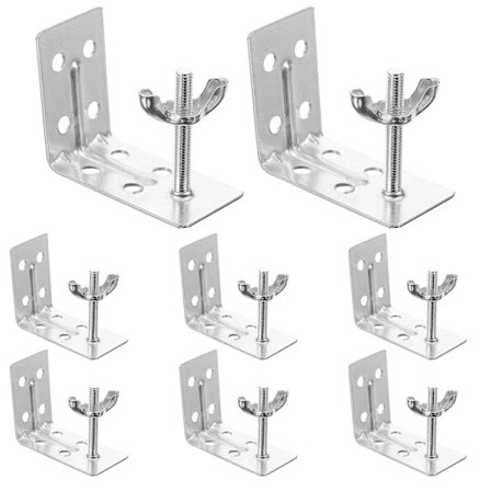 8-osainen verhon L-muotoinen kiinnitysteline verhotanko rullaverhon seinäkiinnike (5.00X2.50X2.50CM, hopea)