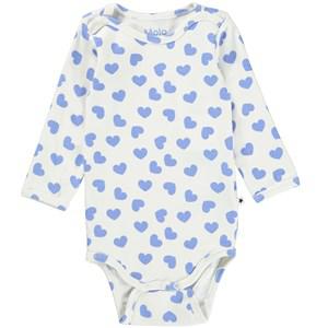 Molo Blue Hearts Foss GOTS Baby Body 68 cm - All in ones - 68 cm - White