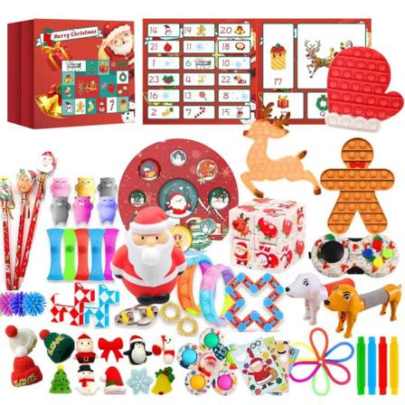 24 kpl/setti Adventtikalenteri Fidget-lelut Joulupukki DIY Joulukuusi Ripustus Koriste 2023 Joulu Countdown Kalenteri Lelut lapsille style 6