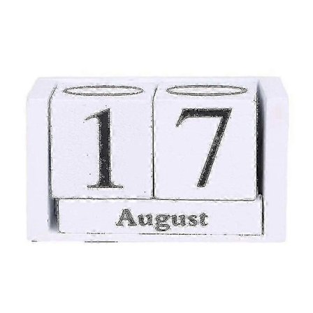 Kalenderdekorasjon i tre, stuedekorasjon (størrelse: hvit)