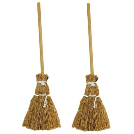 2 kappaletta nukkekodin luutaoksa luuta olki käsityökoriste lelut