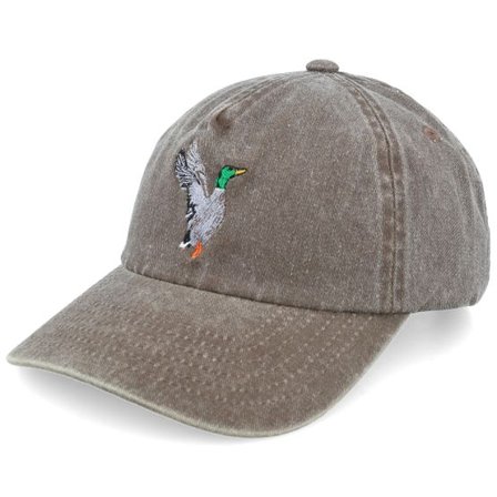 Wild Spirit - Brun unconstructed Keps - Mallard Duck Embroidery Brown Dad Cap @ Hatstore