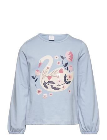 Top L S Swan Print W Sequinces Blue Lindex