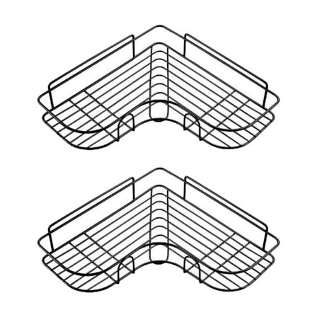 2-pakks dusjhylle hjørnehylle, uten boring rustfri metallhjørnehylle, dusjbrett klistremerke for bad, kjøkkenhylle, badtilbehør