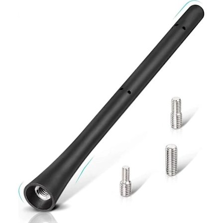 Eightwood Universal Bilantenn 18cm FM/DAB Bilradioantenn Ersättning Kort Stång Fordon Gummi Biltaksmonterad Antennmast för Lastbil SUV