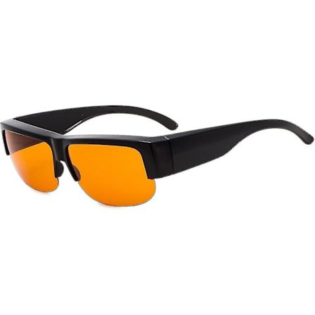 100 % anti-blå lysblokerende computerbriller, passer over læse- og briller Amber linse Bedre søvn For mænd Kvinder Gamers Gaming Office, Sort