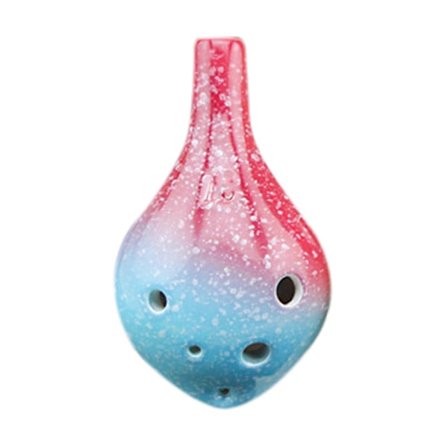 6-reikäinen keraaminen okariina Alto C Yksinkertainen tähtikuvioinen soitin kaulanauhalla ja nuoteilla musiikin ystäville ja oppijoille