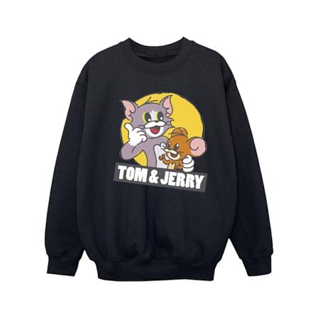 Tom And Jerry Girls Sketch Logo Sweatshirt 12-13 år Svart Black 12-13 Years