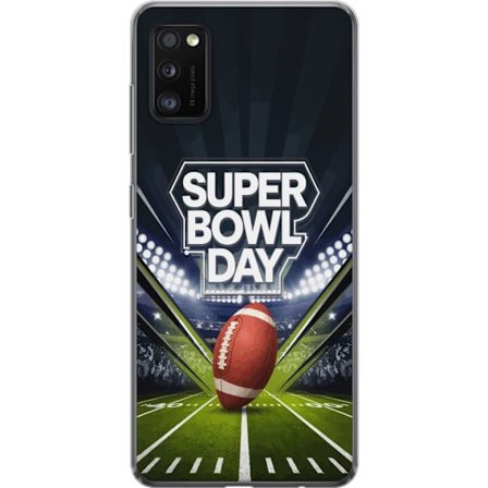 Yhteensopiva Puhelinkuori Samsung Galaxy A41 Super Bowl Day juliste, jossa amerikkalainen jalkapallo valaistuksella varustetulla areenalla dramaattise