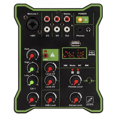 5-kanals professionel DJ-mixer Bluetooth USB MP3 Stereo-lydmixer til optagelse af fest, KTV-scene