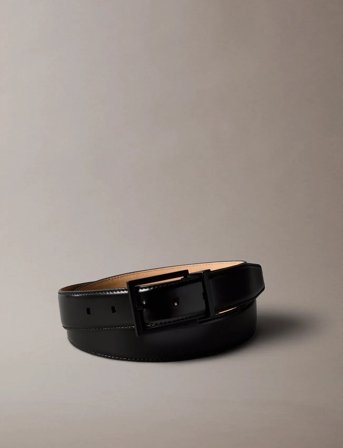 Calvin Klein Square Buckle Smooth 32Mm Adj - Black - 85