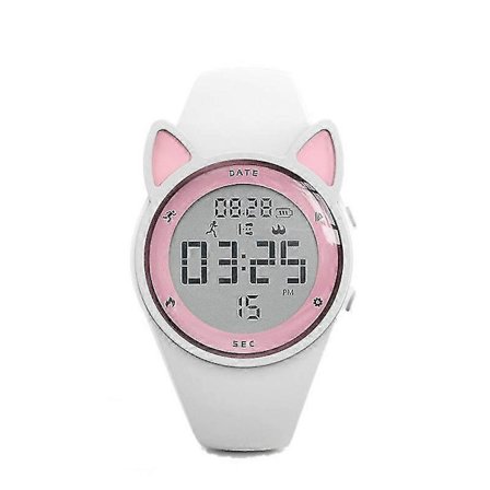 Digital klokke for barn, vanntett sportsur med skritteller