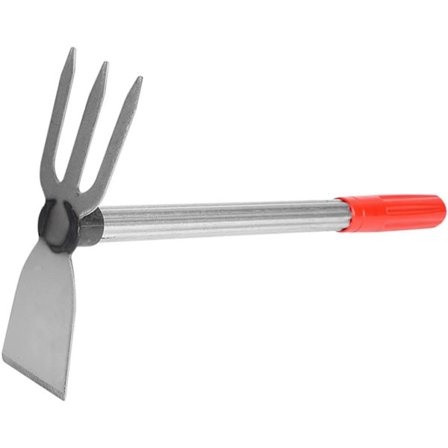 2-i-1 hage spade, hakke, blomster og grønnsaker, tre-tannet r