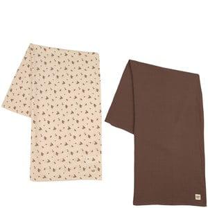 Buddy & Hope 2-Pack Chocolate/Acorn GOTS Muslin Blankets One Size - Textile - One size - Brown - Junge