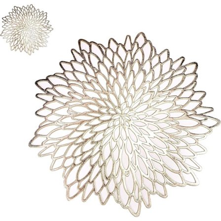 Kultaiset Metalliset Aluslautasliinat & Aluslasit 12 Kpl Sopivat, Laminoitu Vin