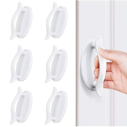 5 st Självhäftande Dörrhandtag, Plast Dörrhandtag Utomhus, Böjt Skåpshandtag, ABS Plast Dörrhandtag Självhäftande Dörrdraghandtag (Fww)