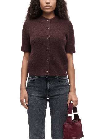 SAMSOE Sanoura Ss Cardigan 15556 Stickat Dam Brun XS