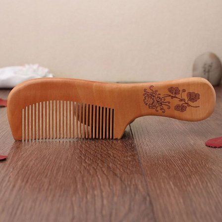 2st Peach Wood Comb Fine Tooth Comb 10 10